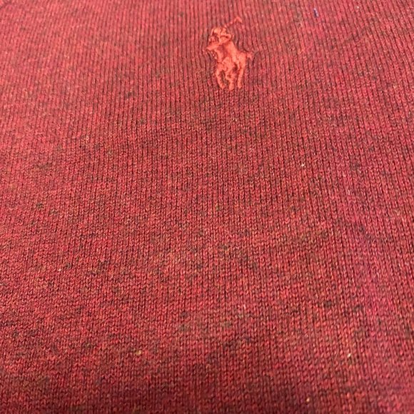 NWT Polo Ralph Lauren Men's V-Neck Wool Sweater Color Red Size M, L, XL - Picture 3 of 4